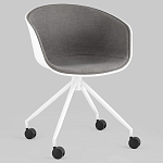 Офисное кресло из пластика с мягким сиденьем Eggshell Grey варинант исполнения - 2 | Loft Concept в Перми