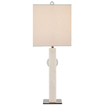 Настольная лампа из мрамора с тканевым прямоугольным абажуром Eternity варинант исполнения - 4 | Loft Concept в Перми