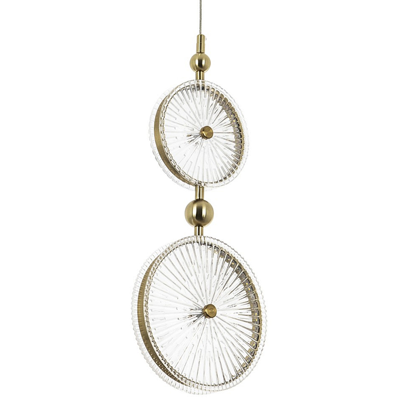 Подвесной светильник с круглым плафоном из рельефного стекла Peony Glass Brass Hanging Lamp Прозрачное Стекло Латунь Подвесной светильник с круглым плафоном из рельефного стекла Peony Glass Brass Hanging Lamp Прозрачное Стекло Латунь в Перми | Loft Concept