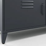 ТВ-тумба из металла и столешницей из массива дуба Metal Wood TV-Stand варинант исполнения - 7 | Loft Concept в Перми