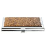 Визитница карманная металлическая с накладкой из натурального камня Яшма Stone Business Card Holders варинант исполнения - 1 | Loft Concept в Перми