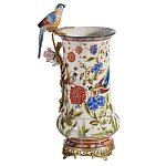 Ваза фарфоровая с птицей на бронзовой ветке и цветочной росписью Garden of Eden варинант исполнения - 5 | Loft Concept в Перми