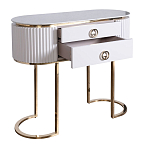 Консоль с белая овальная с мраморной столешницей Thoroughbass  варинант исполнения - 2 | Loft Concept в Перми