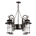 Уличная подвесная люстра с 4-мя цилиндрическими плафонами на цепях Elysian Lanterns варинант исполнения - 3 | Loft Concept в Перми