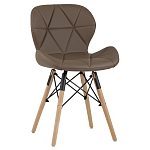 Стул с коричневым сиденьем из экокожи JEROEN варинант исполнения - 1 | Loft Concept в Перми