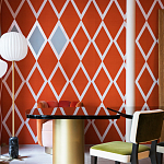 Обои ручная роспись Chez Nina by India Mahdavi Lantana colourway on Arancio dyed silk варинант исполнения - 4 | Loft Concept в Перми