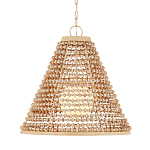 Подвесной светильник в форме колокола из деревянных бусин Wooden Beads варинант исполнения - 1 | Loft Concept в Перми