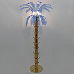 Торшер Glass Decorated Palm Floor Lamp Blue Листья Пальмы  варинант исполнения - 2 | Loft Concept в Перми