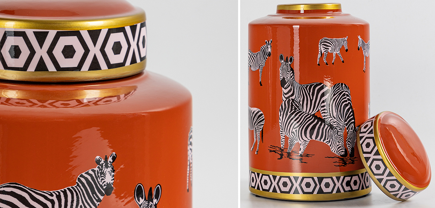Ваза с крышкой Zebra Orange Vase Ваза с крышкой Zebra Orange Vase - Loft-Concept в Перми