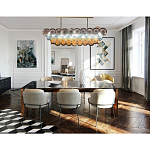 Люстра овальная с каскадом из разноцветных круглых подвесов Key Lustar варинант исполнения - 2 | Loft Concept в Перми