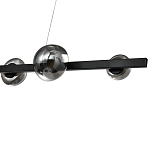 Люстра светодиодная линейная с 6-ю круглыми серыми плафонами Iona Chandelier Black  варинант исполнения - 2 | Loft Concept в Перми