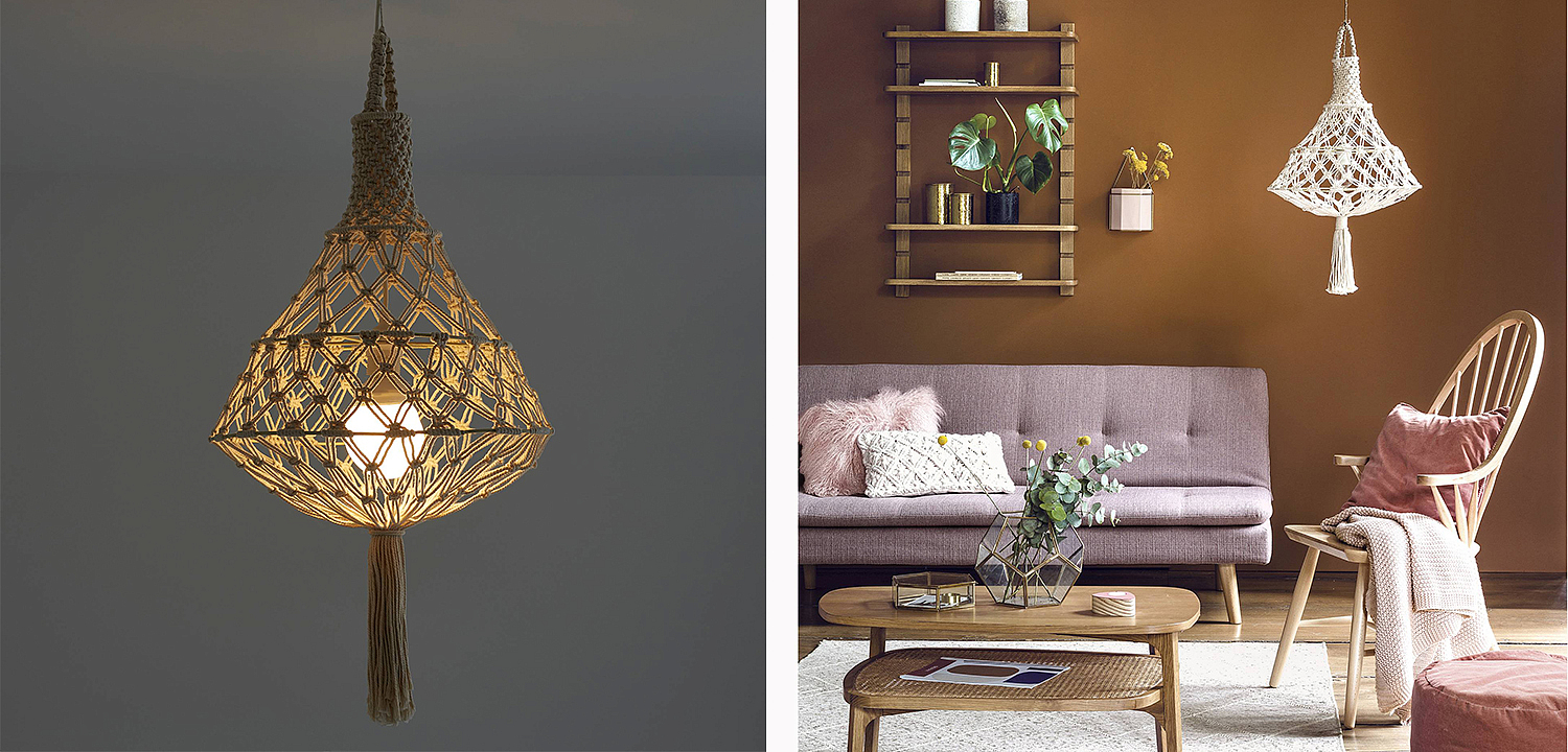 Подвесной светильник Macrame Wicker Hanging lamp Подвесной светильник Macrame Wicker Hanging lamp - Loft-Concept в Перми