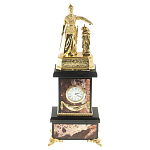 Часы настольные бронзовые из натурального камня Яшма Stone Clock варинант исполнения - 1 | Loft Concept в Перми