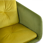 Стул с мягкой обивкой из велюра и подъемно-поворотным механизмом на колесиках Mason Green and Yellow варинант исполнения - 4 | Loft Concept в Перми