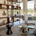 Черный приставной столик из массива AMORPHOUS варинант исполнения - 4 | Loft Concept в Перми