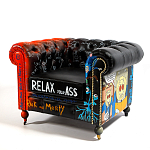 Кресло "Умный Умник" Rick and Morty graffiti chair натуральная кожа  варинант исполнения - 1 | Loft Concept в Перми