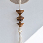 Аксессуар на стену диск с деревянными бусинами Wall Decor Thread Disc  варинант исполнения - 2 | Loft Concept в Перми