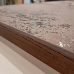 Стол обеденный с коричневой квадратной столешницей из керамики на четырех деревянных ножках Brown Ceramics варинант исполнения - 2 | Loft Concept в Перми