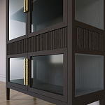 Витрина Primo со стеклянными фасадами и 2 ящиками Темный орех варинант исполнения - 2 | Loft Concept в Перми