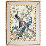 Постер в зеркальной раме в стиле шинуазри Chinoiserie Imperial Garden Peacocks on a Tree Poster варинант исполнения - 1 | Loft Concept в Перми