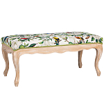 Банкетка из натурального бука золотистая с изображением птиц и цветов Blooming Birds варинант исполнения - 1 | Loft Concept в Перми