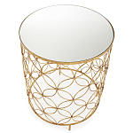 Приставной стол золотой с зеркальной столешницей Golden Symphony варинант исполнения - 1 | Loft Concept в Перми