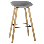 Барный стул на ножках из натурального дерева Boras Grey варинант исполнения - 1 | Loft Concept в Перми