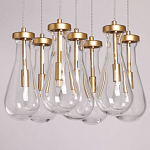 Люстра с 7-ю прозрачными плафонами из стекла в форме капли Lucid Rain  варинант исполнения - 4 | Loft Concept в Перми