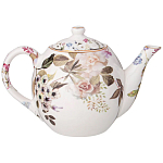 Чайный сервиз из фарфора белый с рисунком цветов на 6 персон 14 предметов Garden Whisper Porcelain Set  варинант исполнения - 2 | Loft Concept в Перми