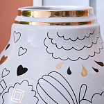 Ваза с декоративными лицами и графическими элементами в виде сердец и символов Faces of Imagination варинант исполнения - 8 | Loft Concept в Перми