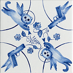 Плитка с узором 2 кота 2 пистолета варинант исполнения - 1 | Loft Concept в Перми