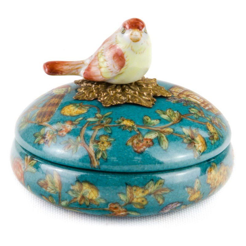 Шкатулка Box Light Yellow Bird Бирюзовый Бронза Шкатулка Box Light Yellow Bird Бирюзовый Бронза в Перми | Loft Concept