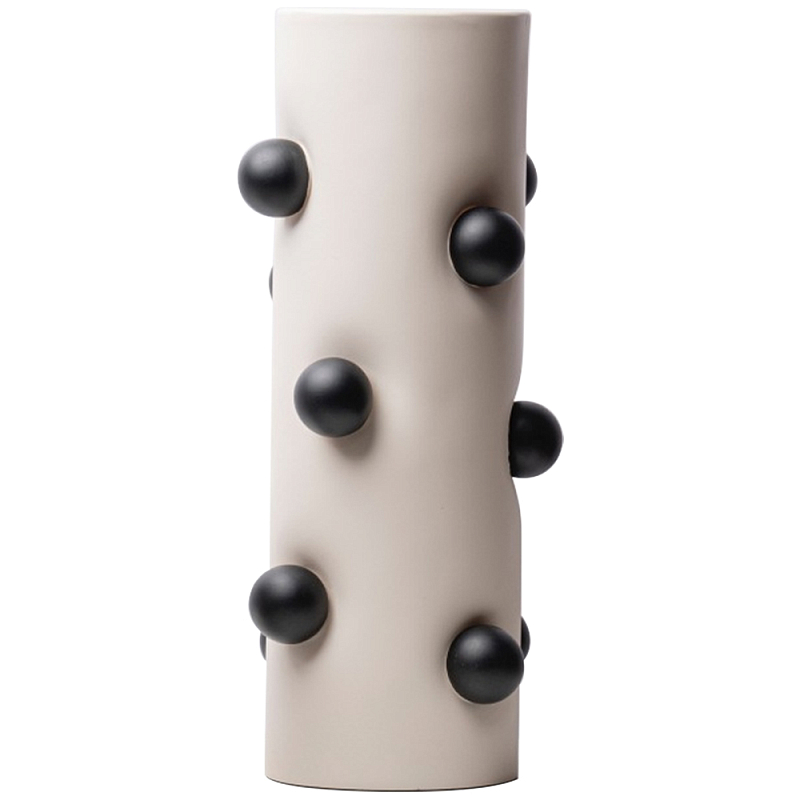 Ваза Molecule Vase Tube White M Молочный Черный в Перми | Loft Concept 