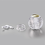 Настольная лампа с прозрачным шарообразным плафоном на цилиндрической подставке Crystal Globule варинант исполнения - 3 | Loft Concept в Перми