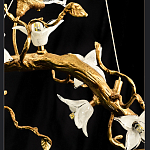 Люстра в виде золотой ветки с цветами и птичками Marvelous Garden варинант исполнения - 12 | Loft Concept в Перми