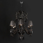 Люстра подвесная с плиссированными абажурами и множеством подвесок черного цвета Диаметр 62 см Lustre Reverie варинант исполнения - 2 | Loft Concept в Перми