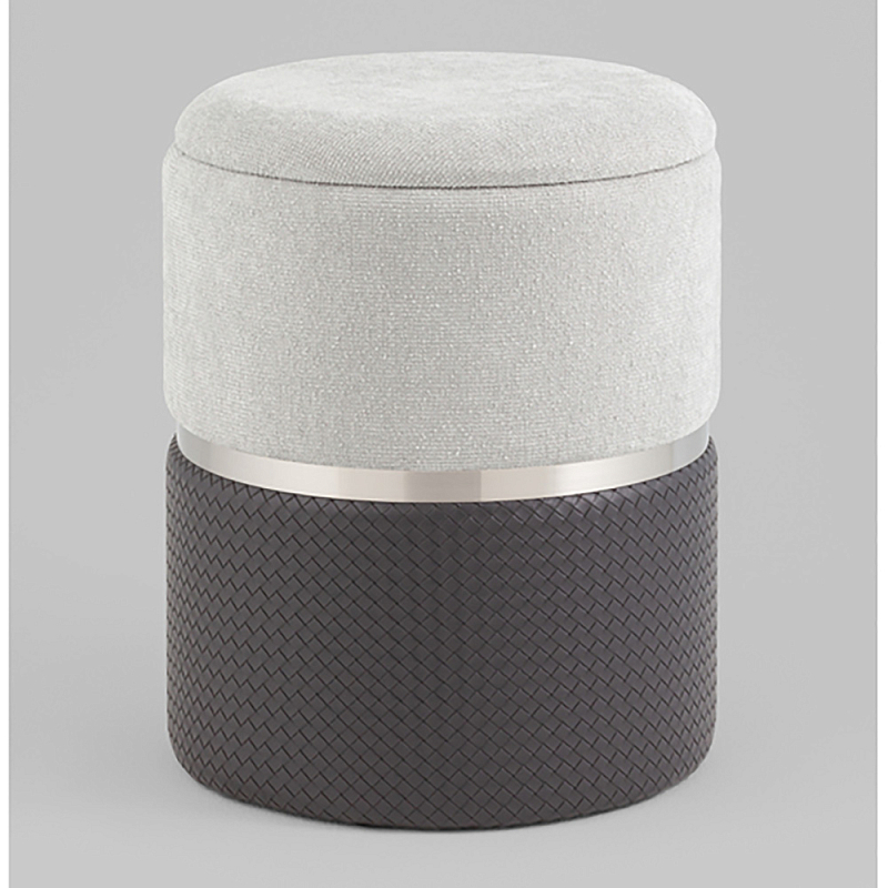 Пуф Mauldine с ящиком серо-черный с экокожей Коричневый Серый в Перми | Loft Concept 