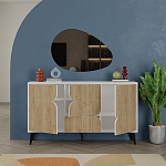 Комод с 3-мя дверцами и выдвижным ящиком цвета светлый дуб SPARK CONSOLE WHITE варинант исполнения - 2 | Loft Concept в Перми