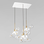 Люстра подвесная 3 лампы с прозрачными стеклянными шарами и золотыми деталями Giopato & Coombes варинант исполнения - 3 | Loft Concept в Перми