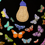 Картина ручная вышивка бисером Бабочки Butterflies and Light Bulb варинант исполнения - 3 | Loft Concept в Перми