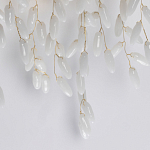 Бра золотого цвета с ветвями и белыми овальными стеклянными подвесками Droplet Chandelier варинант исполнения - 5 | Loft Concept в Перми