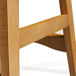 Барный стул со спинкой и подлокотниками на 4-х деревянных ножках Кремовый Велюр Ava Charm варинант исполнения - 7 | Loft Concept в Перми