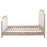 Кровать двуспальная светло-бежевая с основанием из массива дуба с мягким изголовьем Flax Beds варинант исполнения - 2 | Loft Concept в Перми