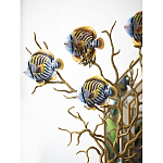 Ваза зеленая с бронзовыми ветвями и фарфоровыми рыбками Eden Garden варинант исполнения - 2 | Loft Concept в Перми