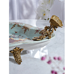 Блюдо овальное из голубого фарфора с ручками в виде бабочек и цветочным рисунком Blue Garden варинант исполнения - 5 | Loft Concept в Перми