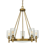  Люстра с 5-ю цилиндрическими плафонами из стекла с пузырьками Hinkley варинант исполнения - 7 | Loft Concept в Перми