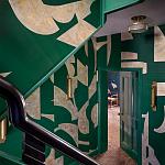 Обои ручная роспись в стиле Арт-деко Symphony Original colourway on Jade silk dupion варинант исполнения - 1 | Loft Concept в Перми