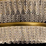 Люстра двухъярусная с золотого цвета и прозрачными подвесками Pettico варинант исполнения - 5 | Loft Concept в Перми