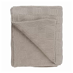 Плед из хлопка рельефной вязки бежево-серого цвета Waffle Comfort варинант исполнения - 1 | Loft Concept в Перми