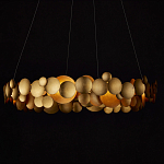 Люстра круглая из многослойных золотых дисков Metal Disc Chandelier варинант исполнения - 6 | Loft Concept в Перми